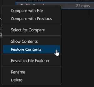 How to use the VS Code timeline to recover a file: Navigating changes ...